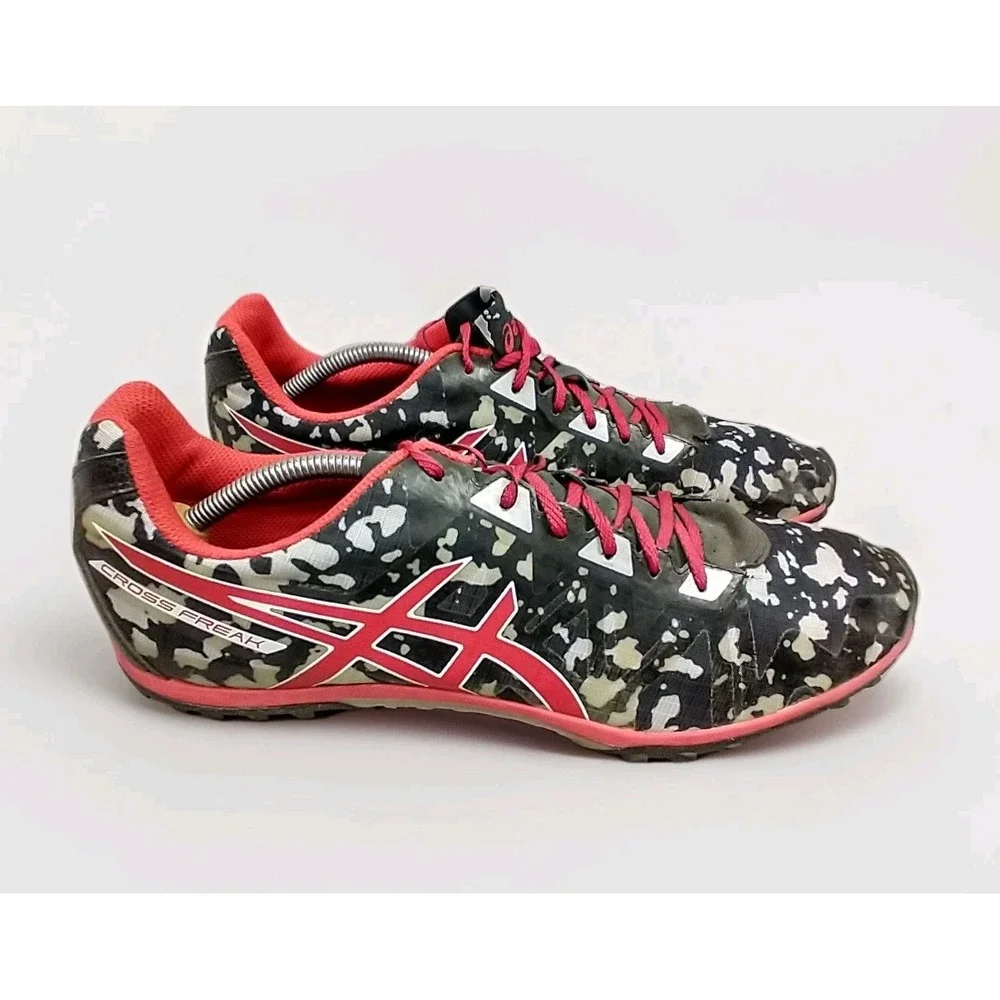 Asics Gun Lap Mens 13 G508Y Cross Freak 2 Black Fiery Red Gray No Spikes Track